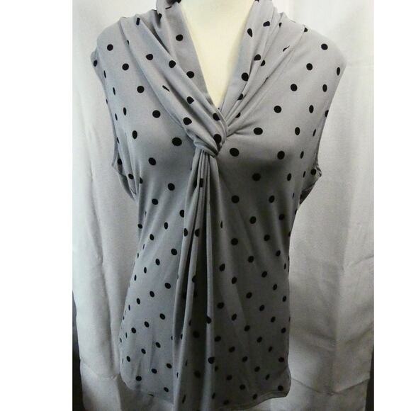 Premise Women's Large Sleeveless Tunic Blouse Polka Dots Stretchy - Picture 1 of 7